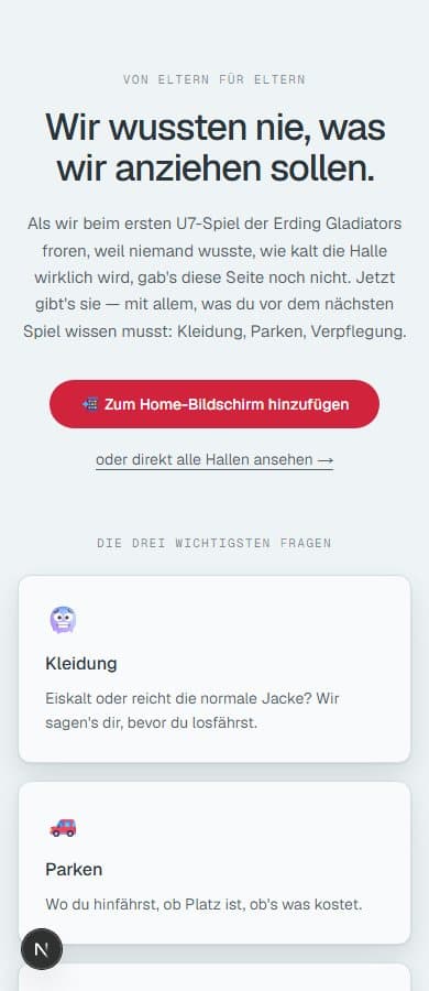 Erste Version: Mobile